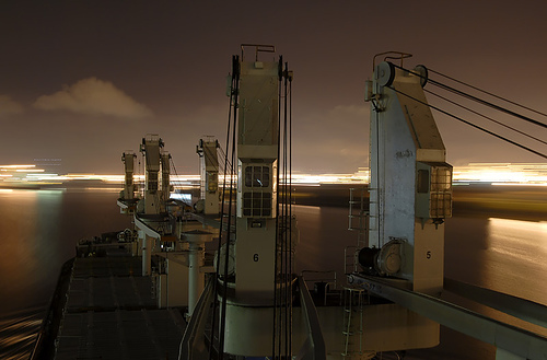 Ship Underway at Night