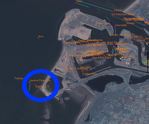 Location of Beached Ship Zhen Hua - Rotterdam